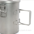 Olla de cocina de titanio de 900 ml para acampar utensilios de cocina al aire libre